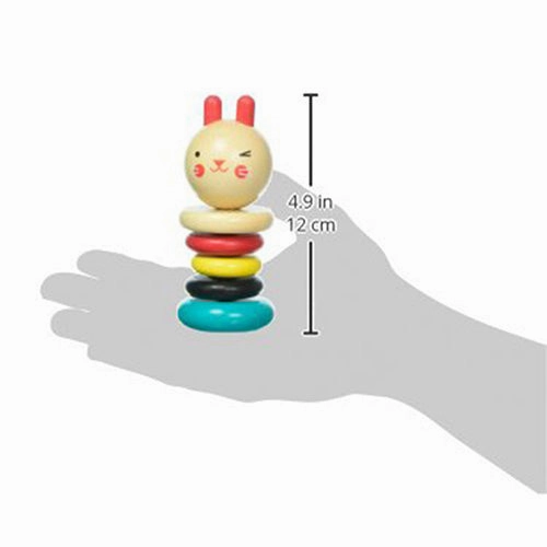Petit Collage Rabbit Wood Rattle