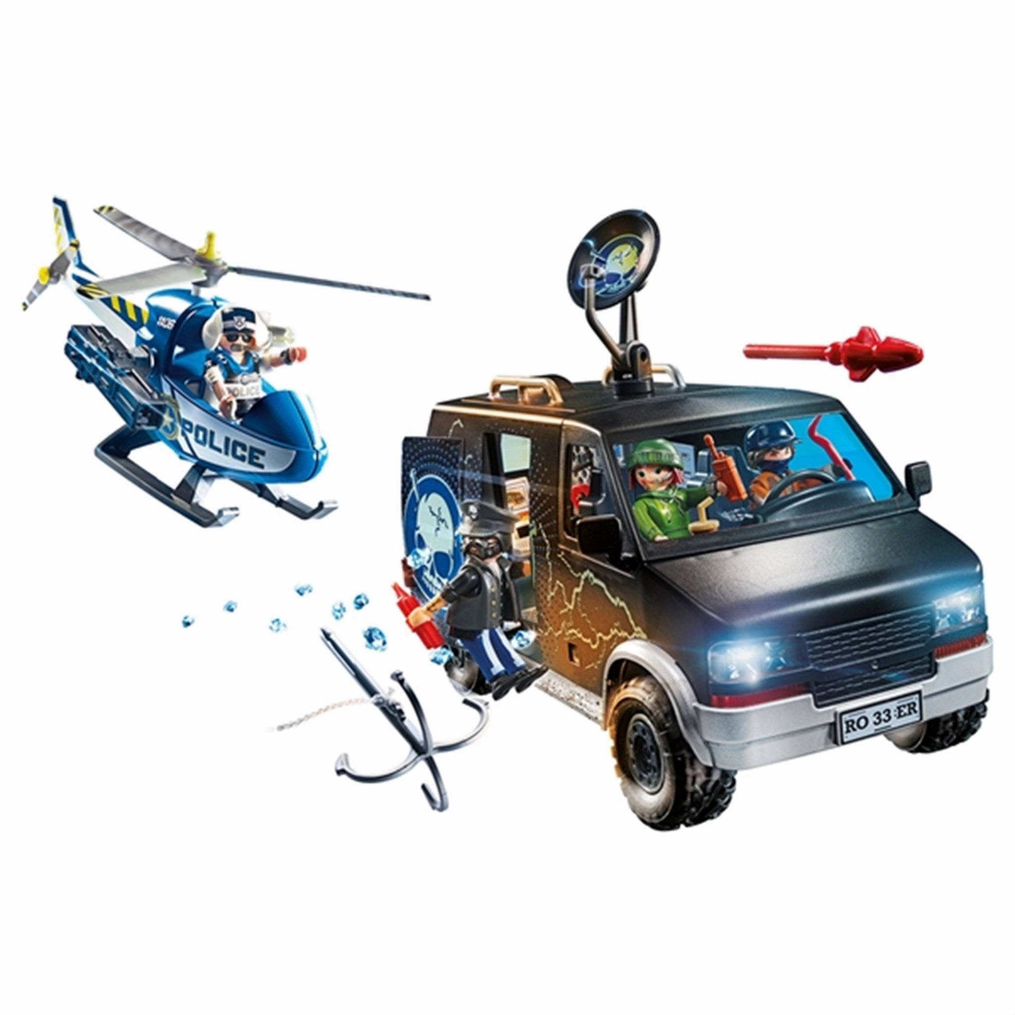 Playmobil City Action - Helicopter Pursuit with Runaway Van