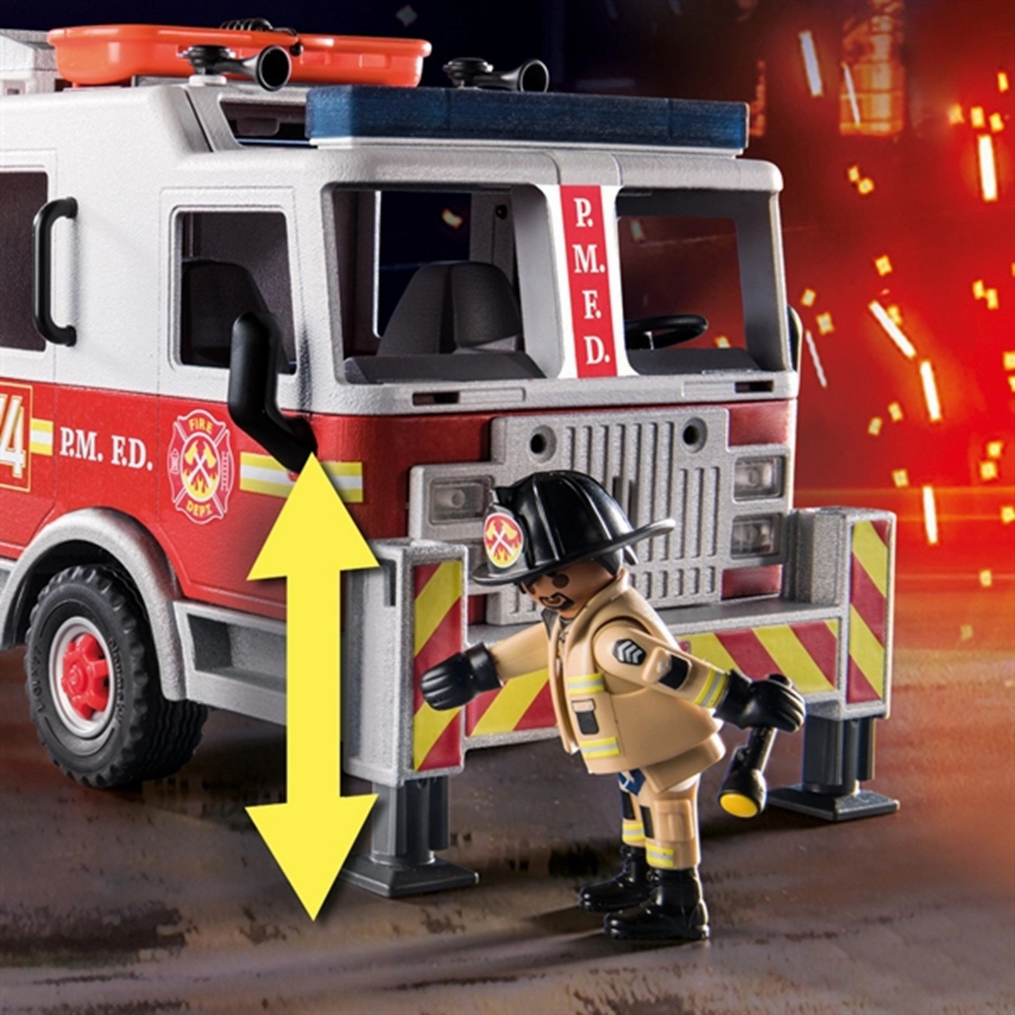 Playmobil City Action - US Fire Engine with Tower Ladder