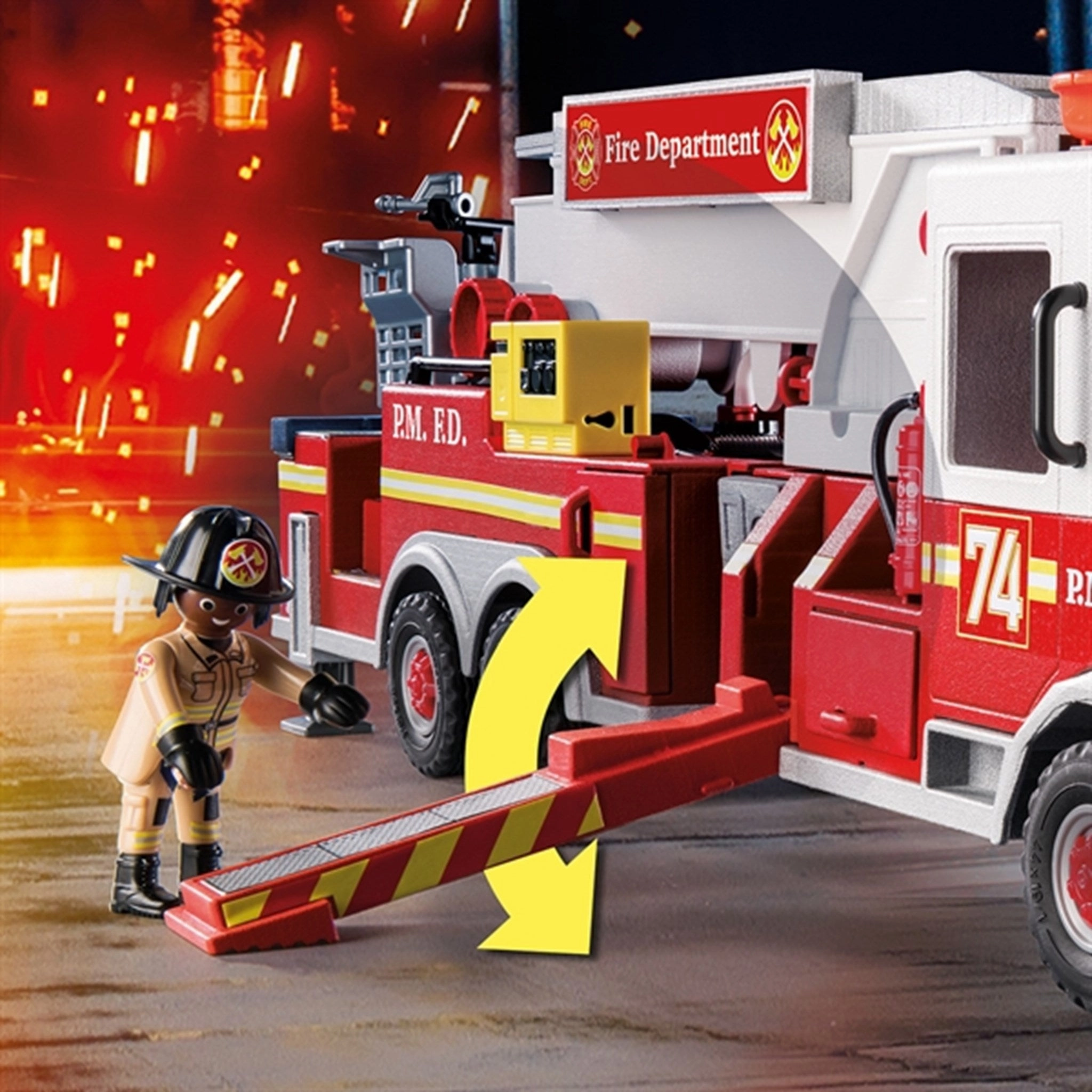 Playmobil City Action - US Fire Engine with Tower Ladder