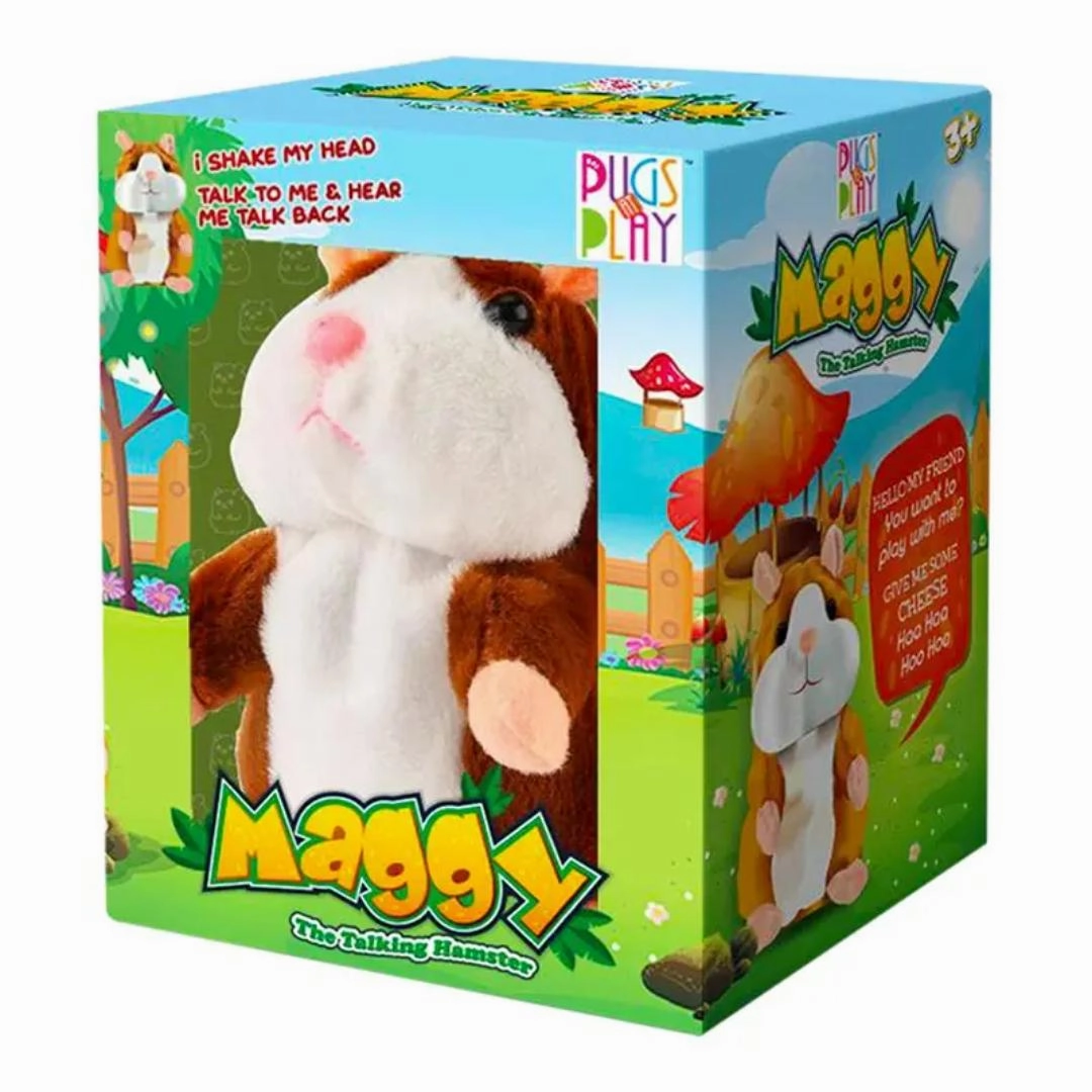 Pugs At Play Aggy And Maggy Talking Hamster Plush Toy