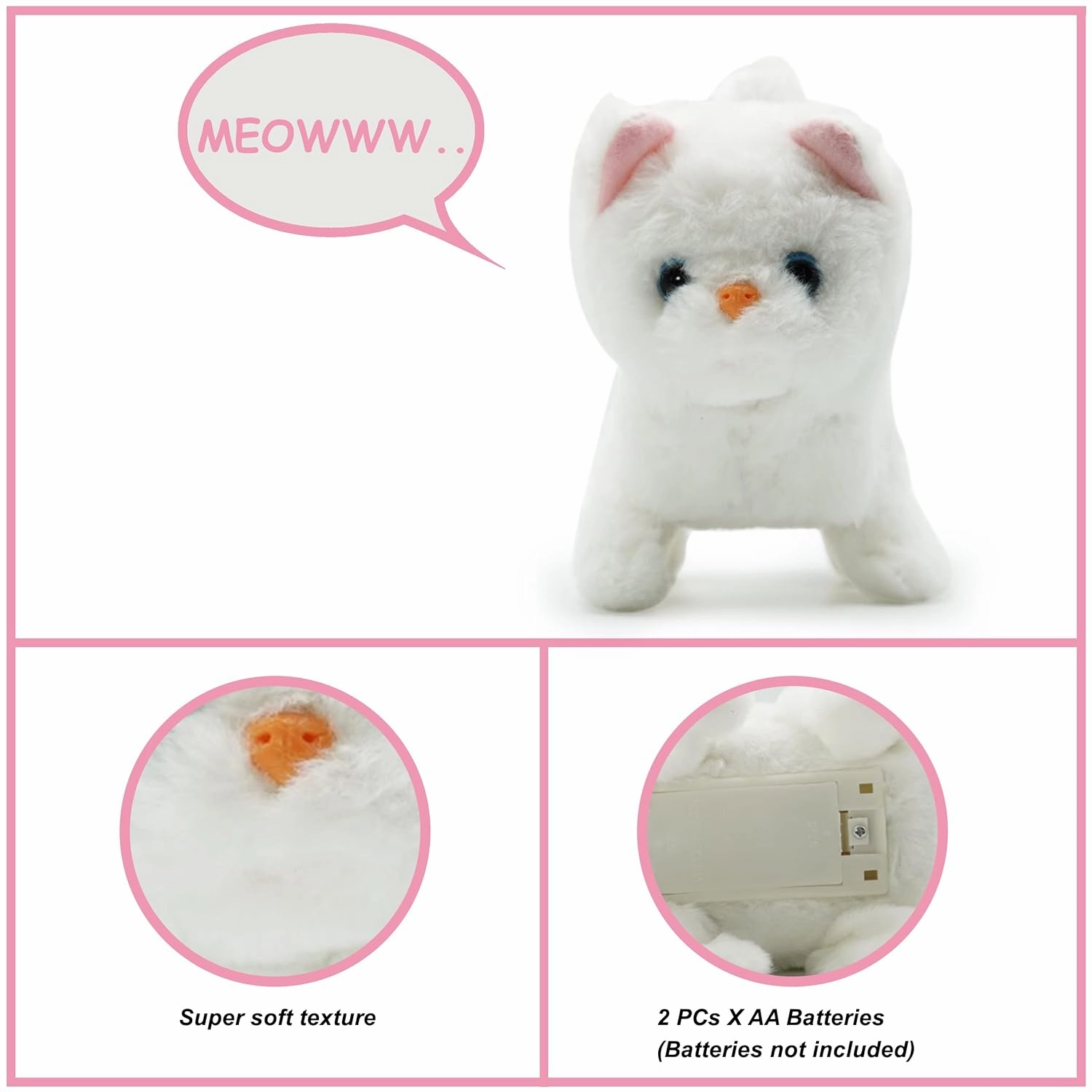 Pugs at Play Casper Walking CAT Kids Animal Toys