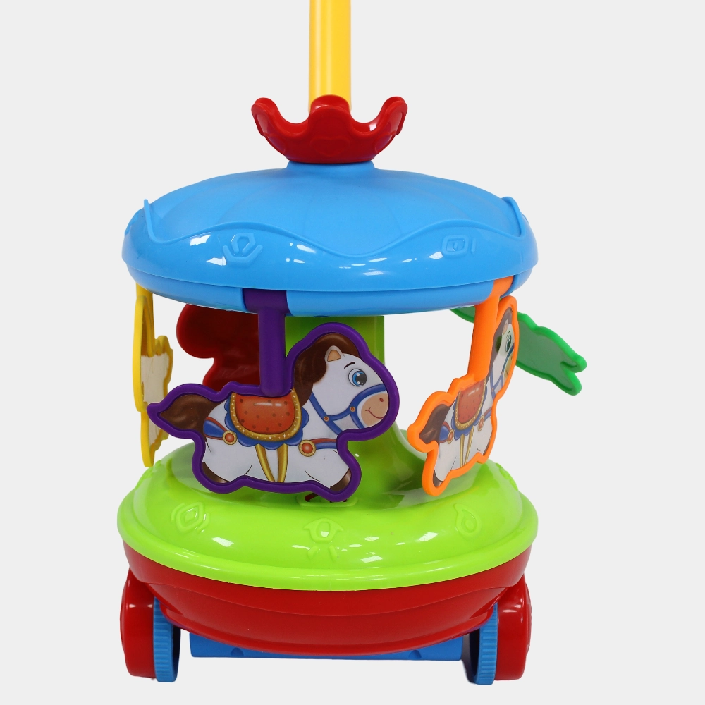 Pull Along Walking Carousel with Wheels