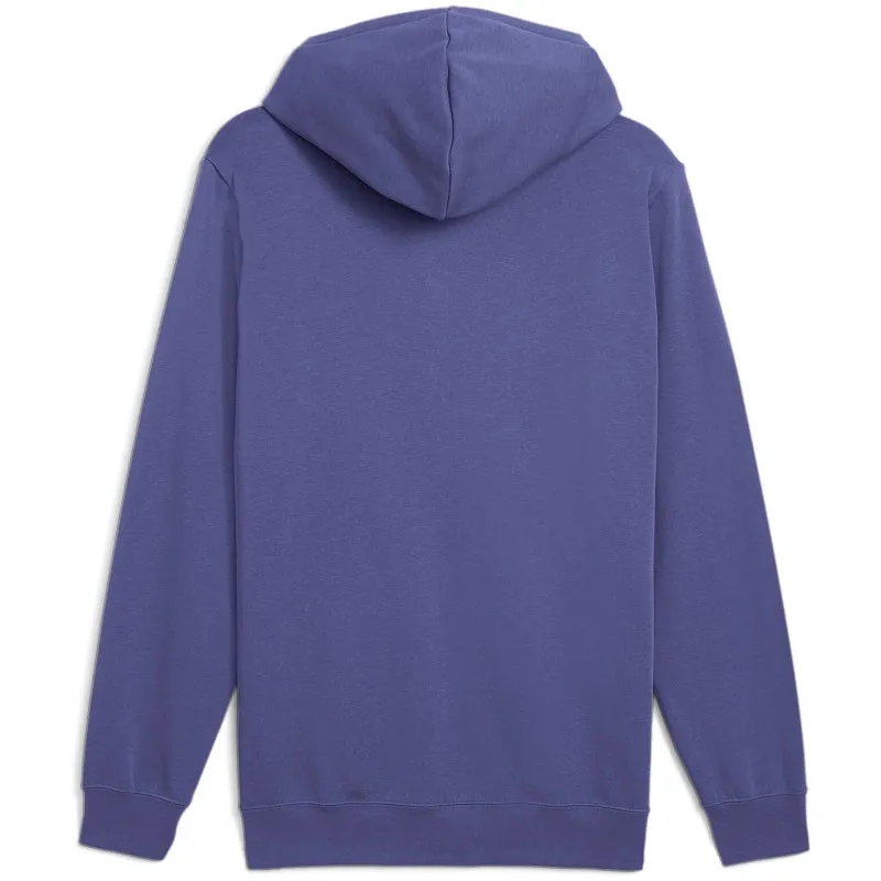 PUMA MEN'S ESSENTIALS LOGO TWO TONE FLEECE PURPLE HOODIE