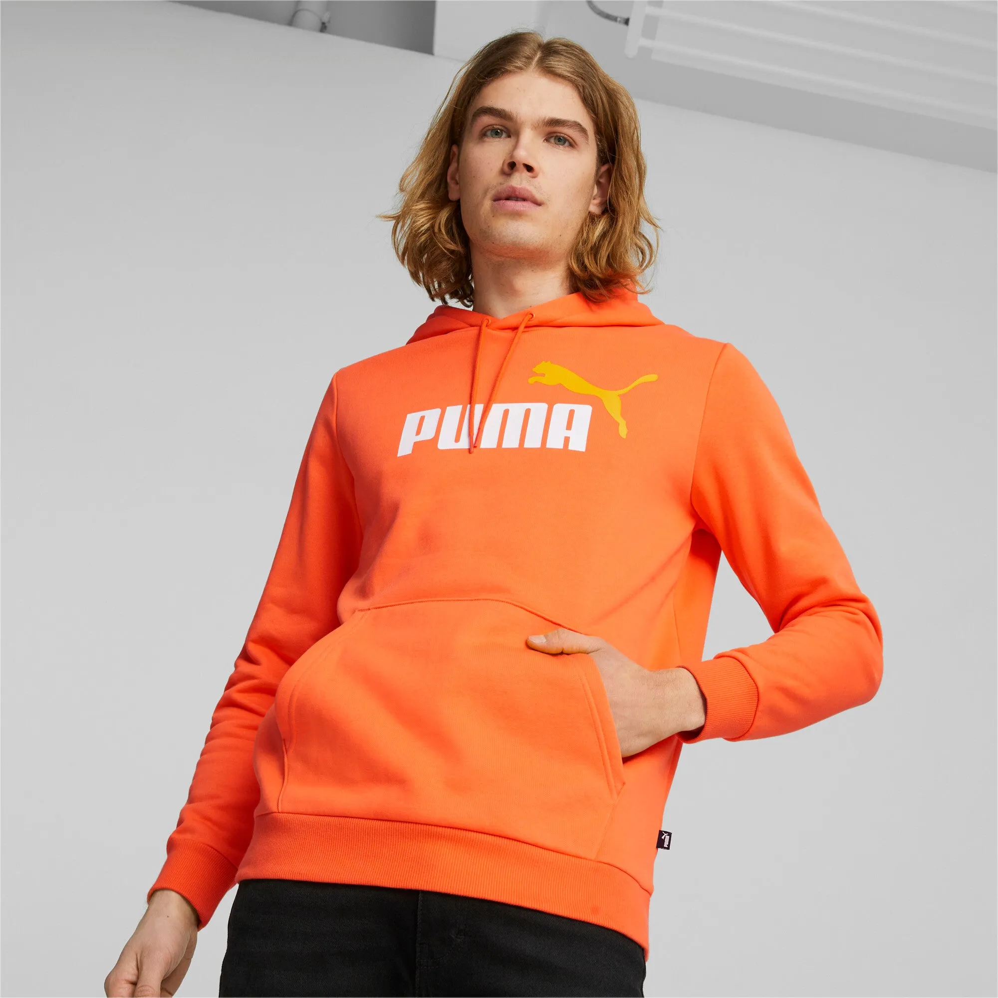 PUMA Men's Essentials  Two-Tone Big Logo Hoodie