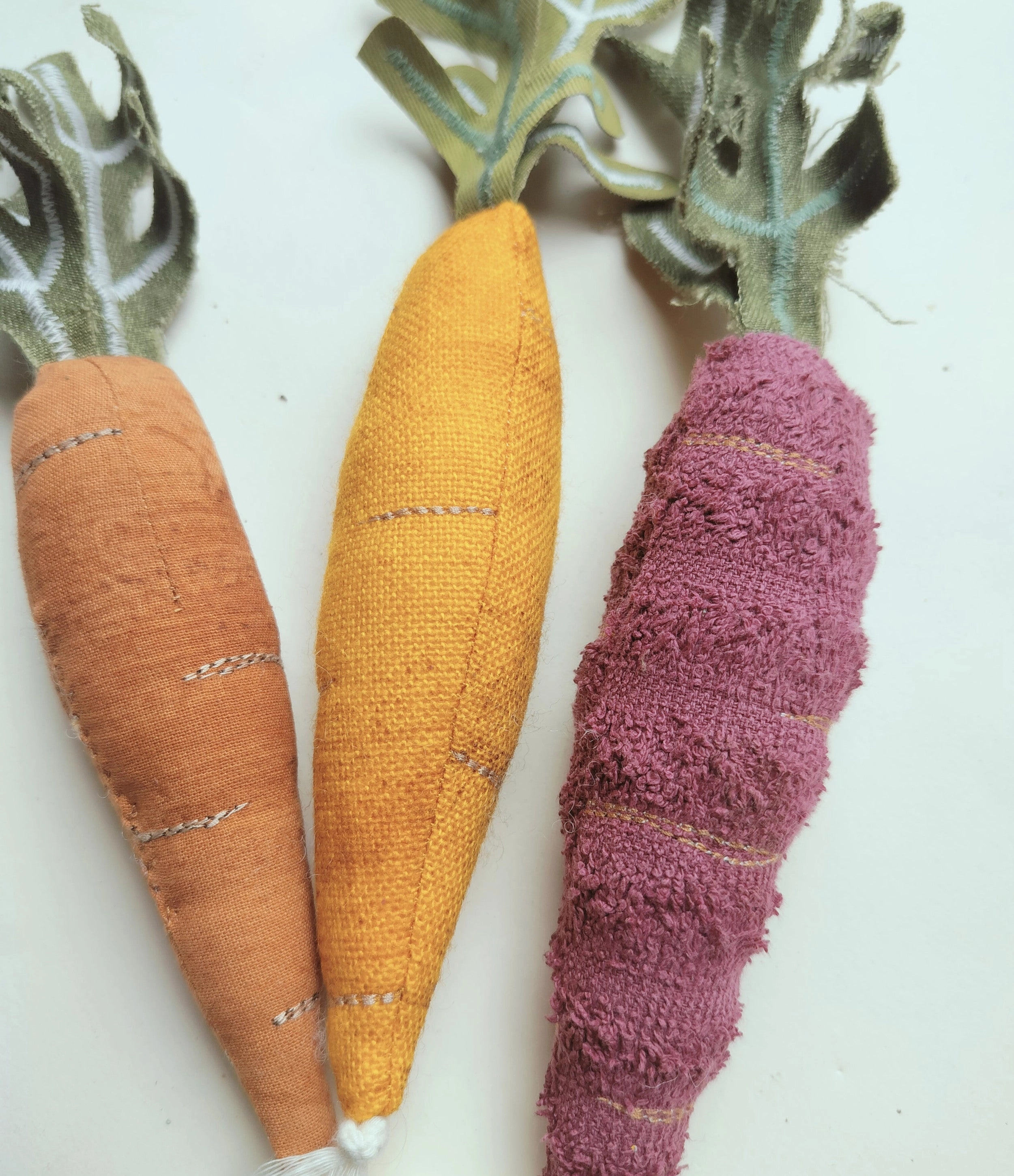 Rainbow Carrot Set  Set of 3  - Upcycled Toy no Waste normas