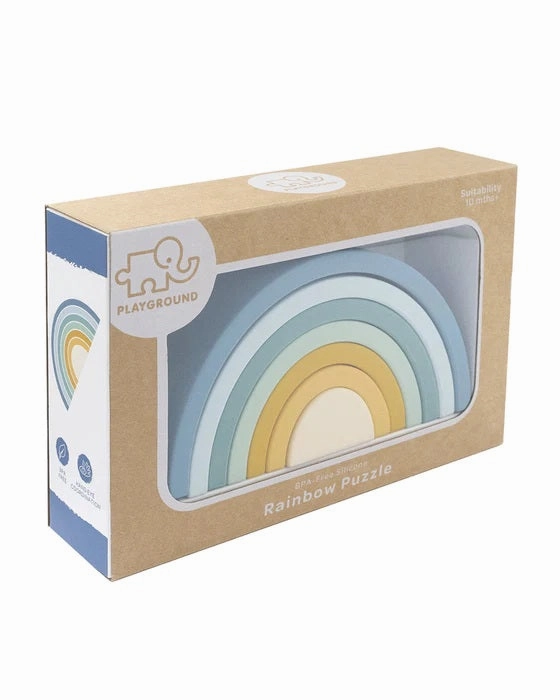 Rainbow Puzzle Silicone Steel Blue