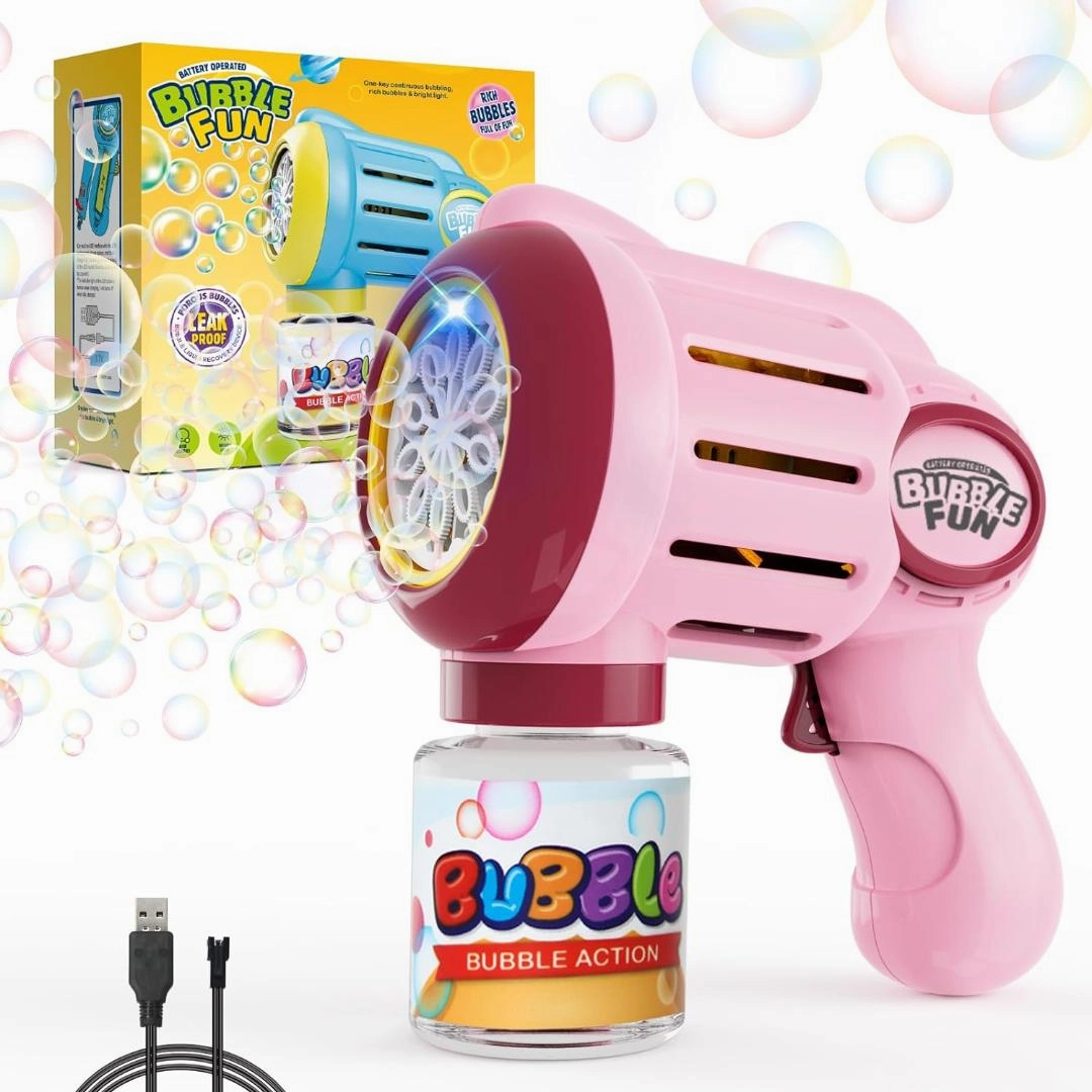 Rechargeable Bubble Gun for Kids,10000  Bubbles Per Minute
