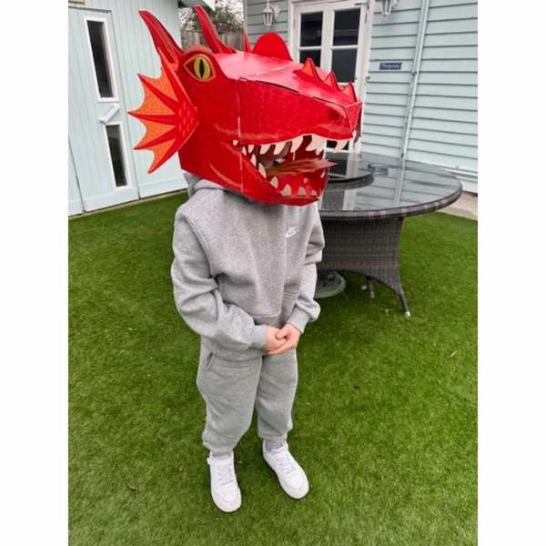 Red Dragon 3D Mask Card Craft
