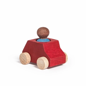 Red Wooden Car with Sky Figure