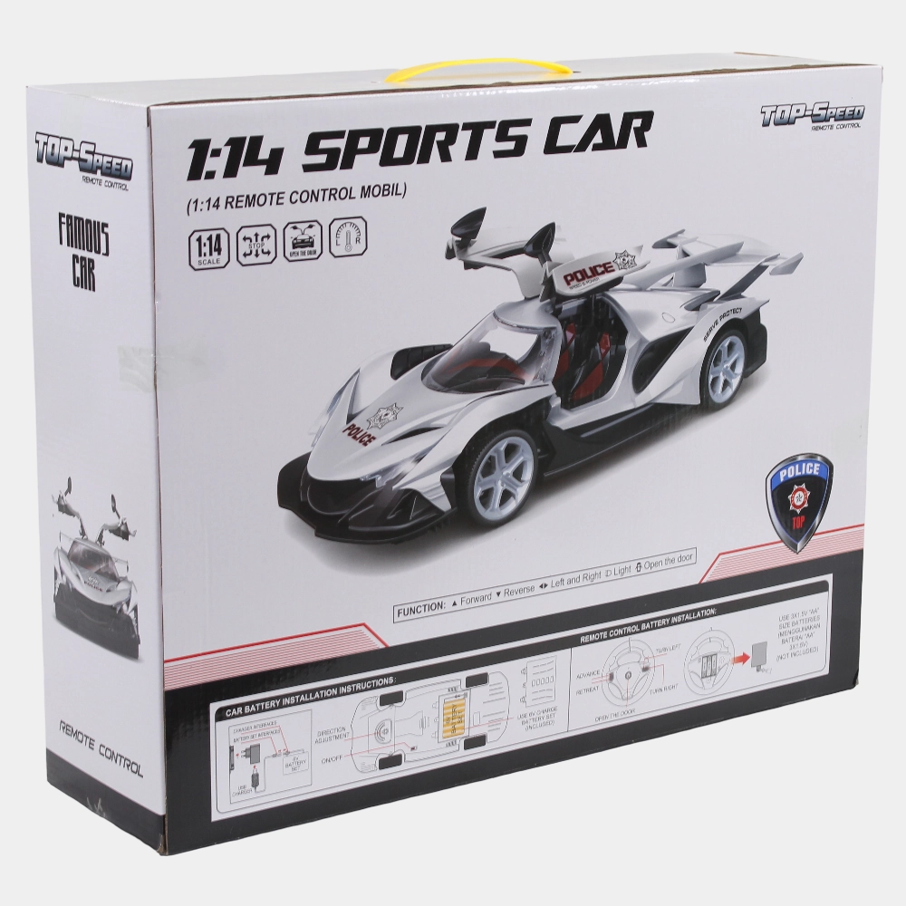 Remote Control Police Car - White