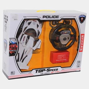 Remote Control Police Car - White