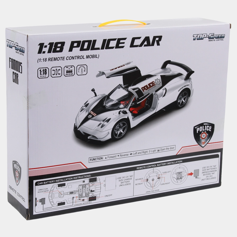 Remote Control Police Car - White