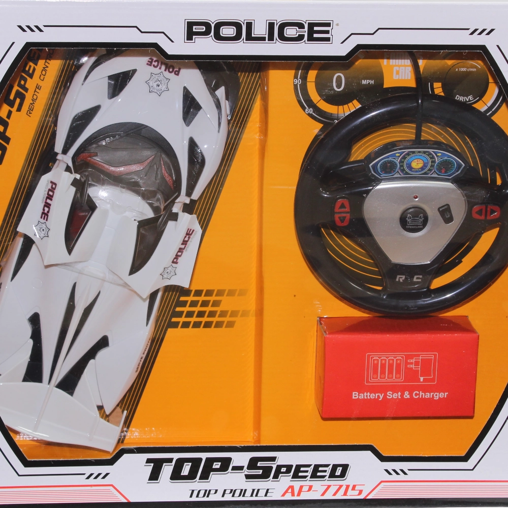 Remote Control Police Car - White