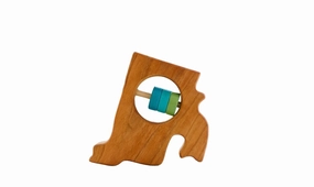 Rhode Island State Wooden Baby Rattle