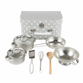 RJB Stone Grey Stars Kids Kitchen Cooking Box Set