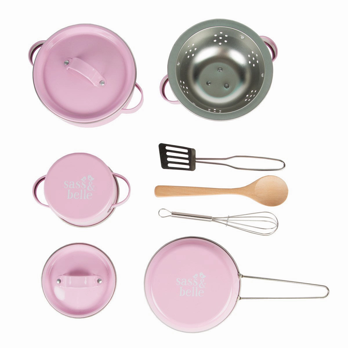 RJB Stone Kids Kitchen Cooking Box Set-Pink Polka Dot
