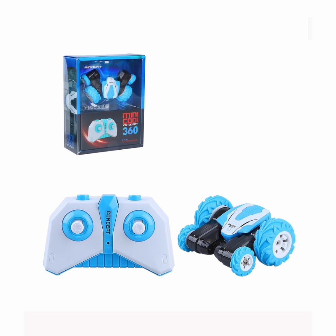 Sam Toys-  2.4GHz Remote Control Mini Stunt Car - Black and Blue