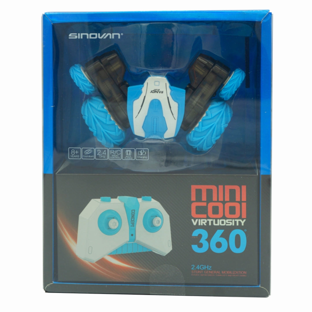 Sam Toys-  2.4GHz Remote Control Mini Stunt Car - Black and Blue