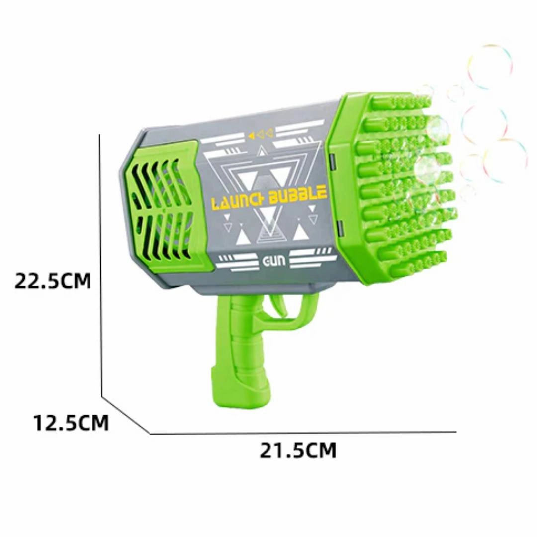 Sam Toys - Bubble Machine Colorful Lights Bubble Launcher 69 Bubble Nozzles  Bubble Gun,