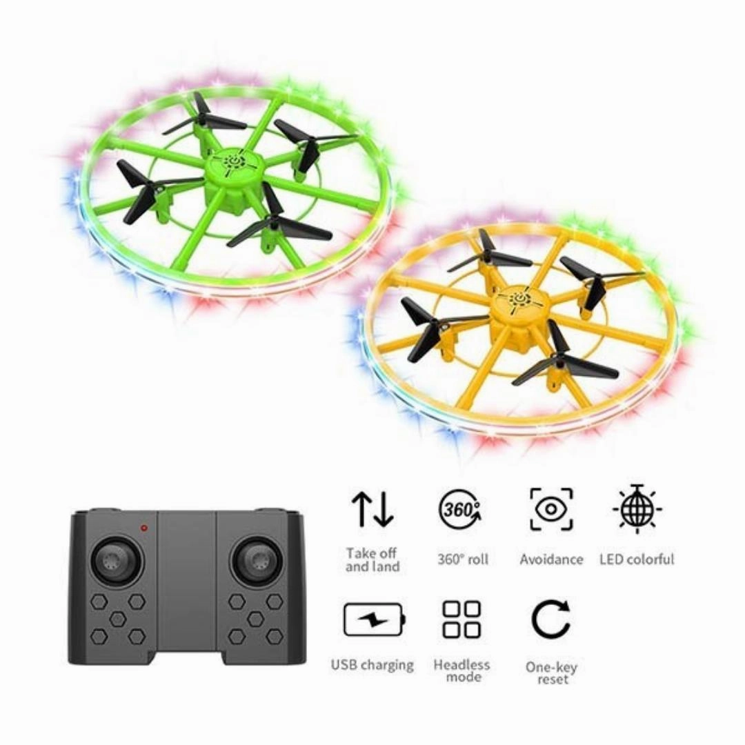 SAM TOYS - RC Light D Flyer Drone With Lighting 360 Degree Stunt For Kids