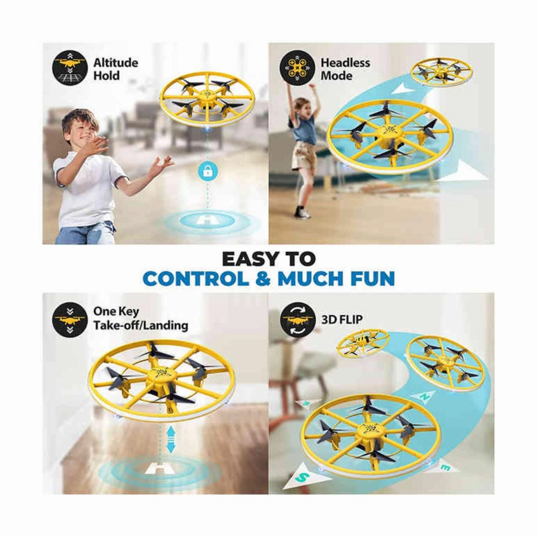 SAM TOYS - RC Light D Flyer Drone With Lighting 360 Degree Stunt For Kids