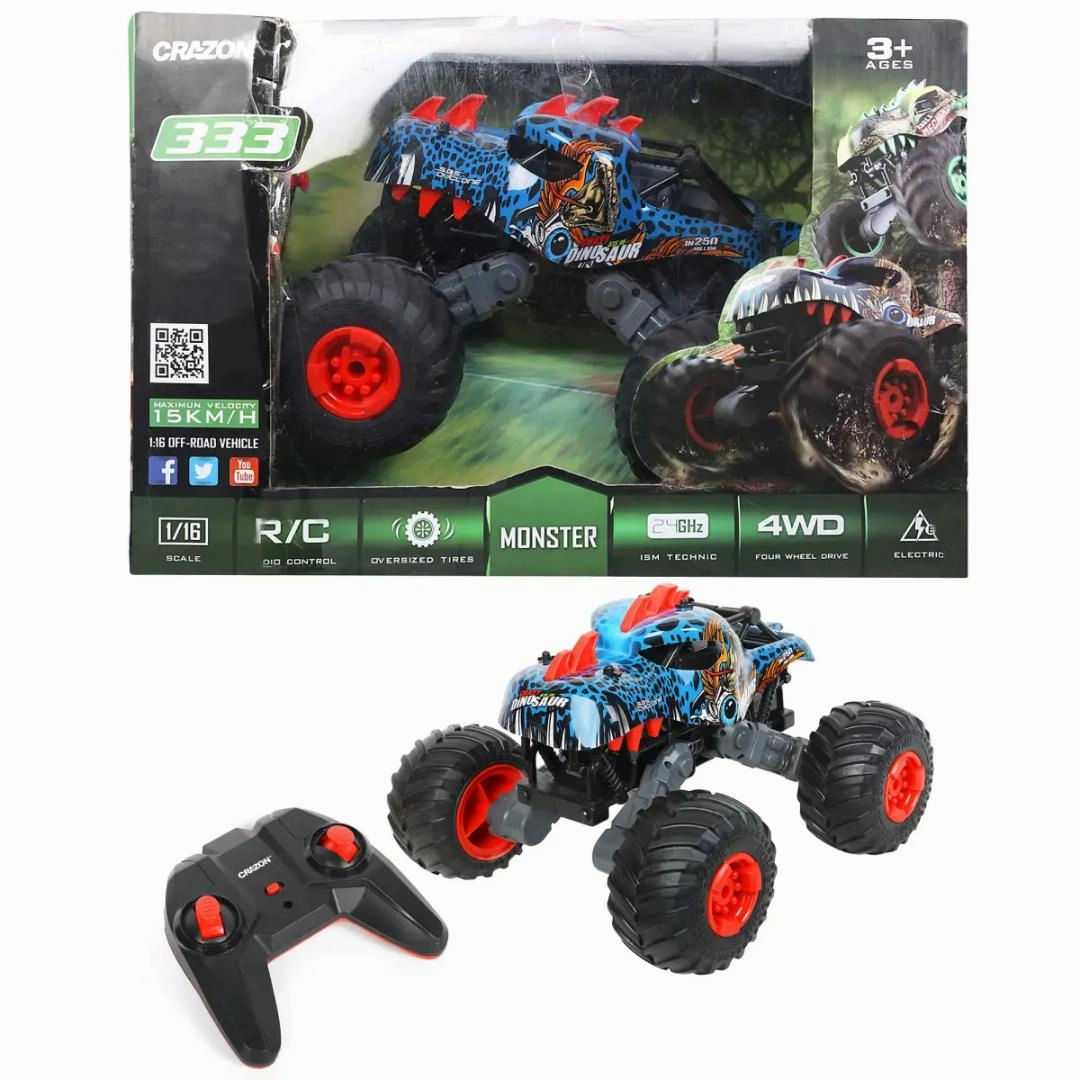 Sam Toys Crazon High Speed Dino Monster Racing Remote Control Car - Red Car, Toys