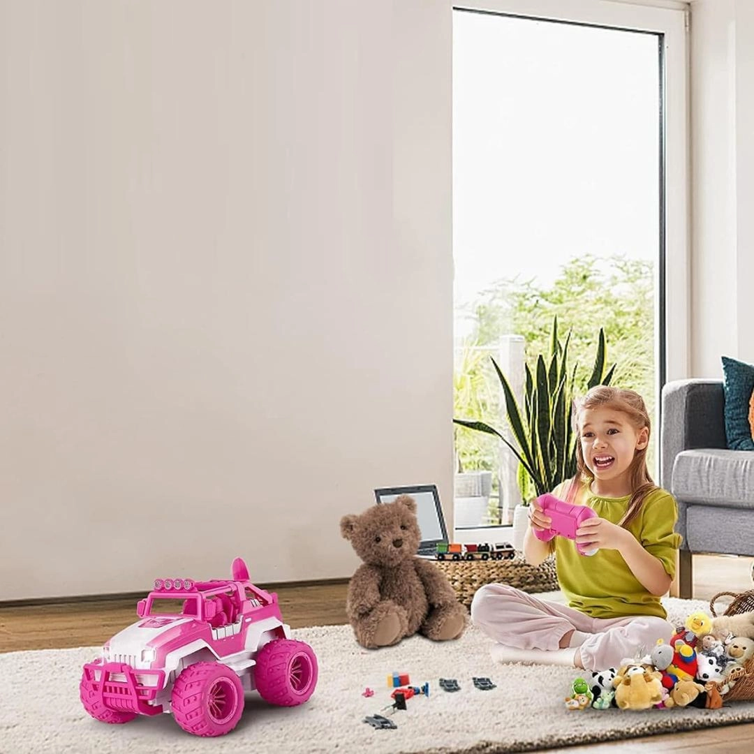 Sam Toys Remote Control 1:12 Pink Monster Truck , with Rechargeable Battery