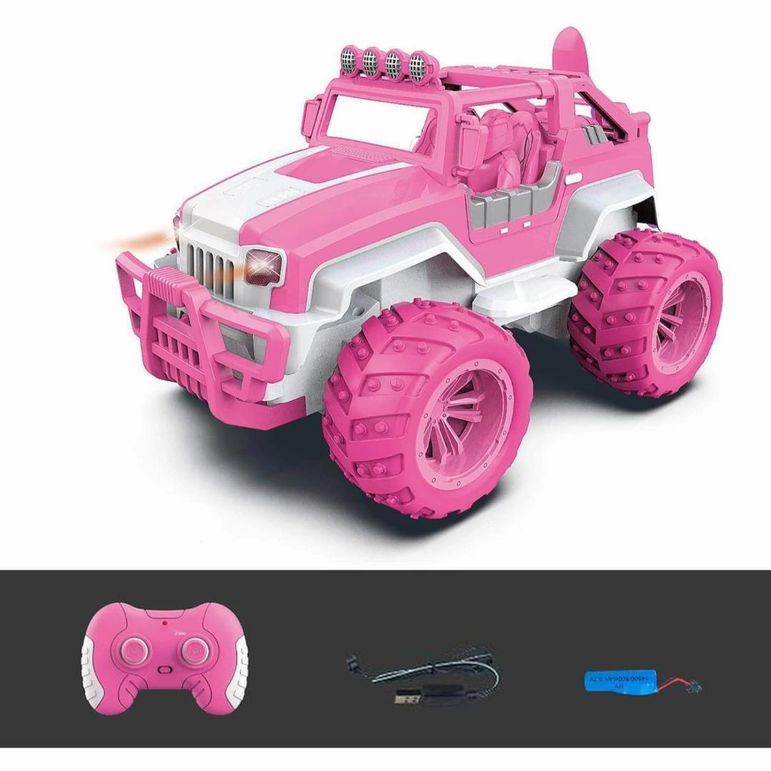 Sam Toys Remote Control 1:12 Pink Monster Truck , with Rechargeable Battery