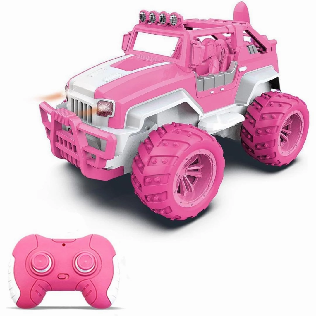 Sam Toys Remote Control 1:12 Pink Monster Truck , with Rechargeable Battery