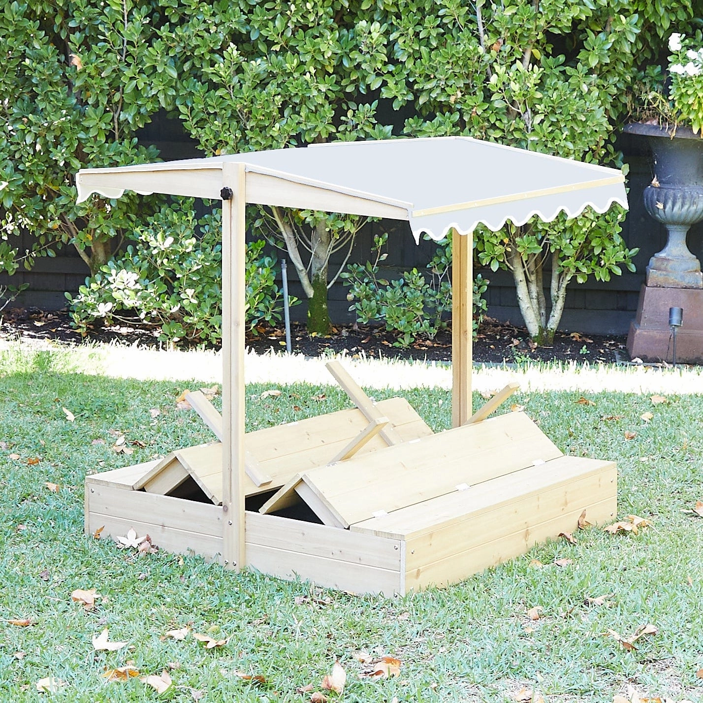 Sand Pit w/ Adjustable Canopy & Bench Seating - Preorder