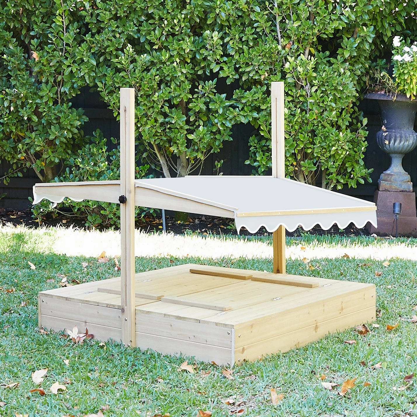 Sand Pit w/ Adjustable Canopy & Bench Seating - Preorder