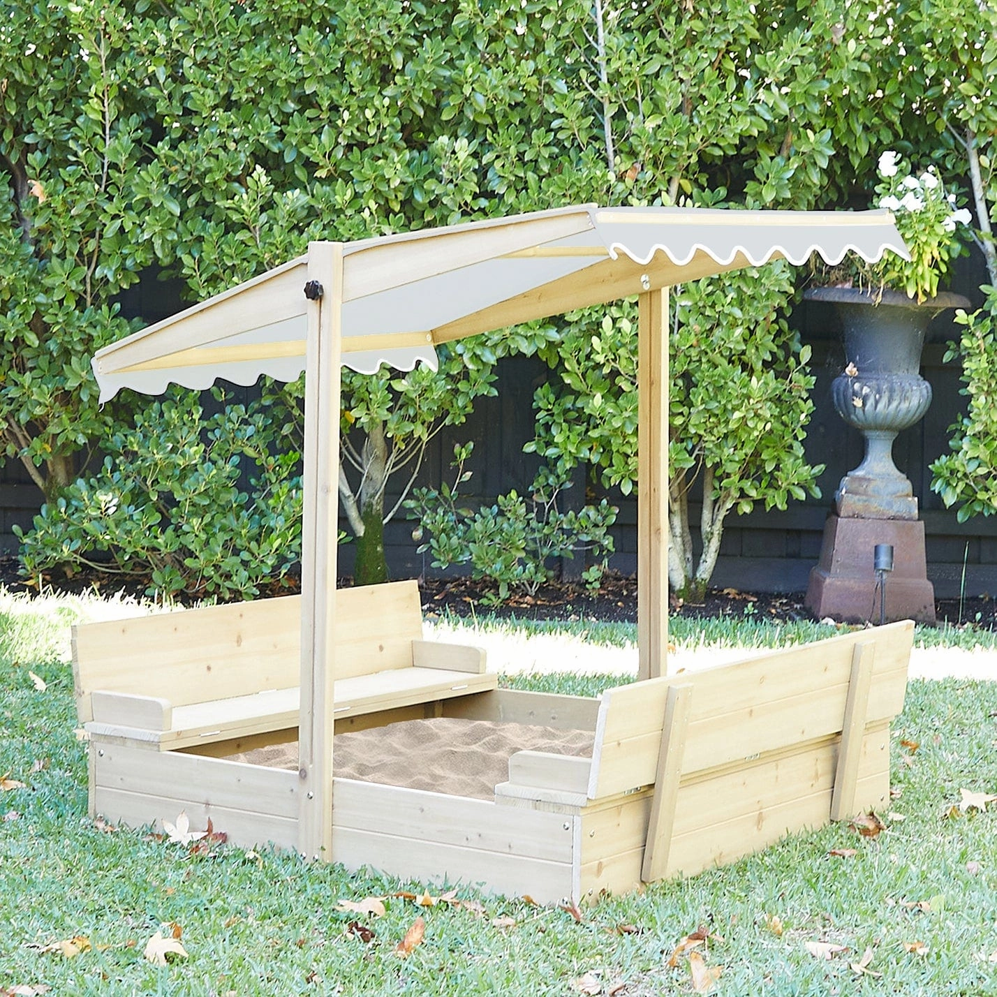Sand Pit w/ Adjustable Canopy & Bench Seating - Preorder