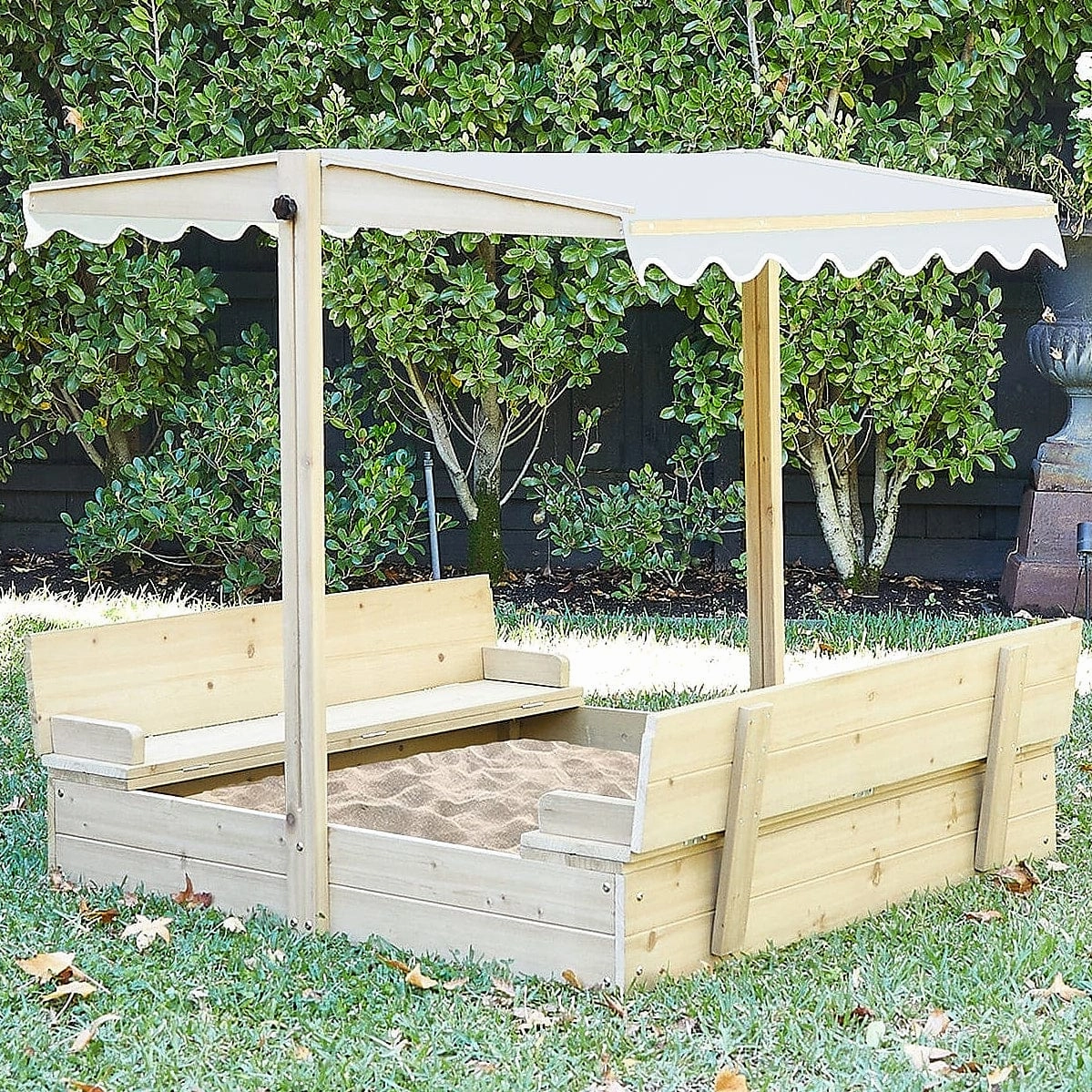 Sand Pit w/ Adjustable Canopy & Bench Seating - Preorder