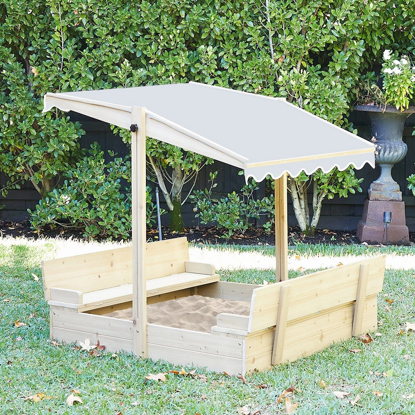 Sand Pit w/ Adjustable Canopy & Bench Seating - Preorder