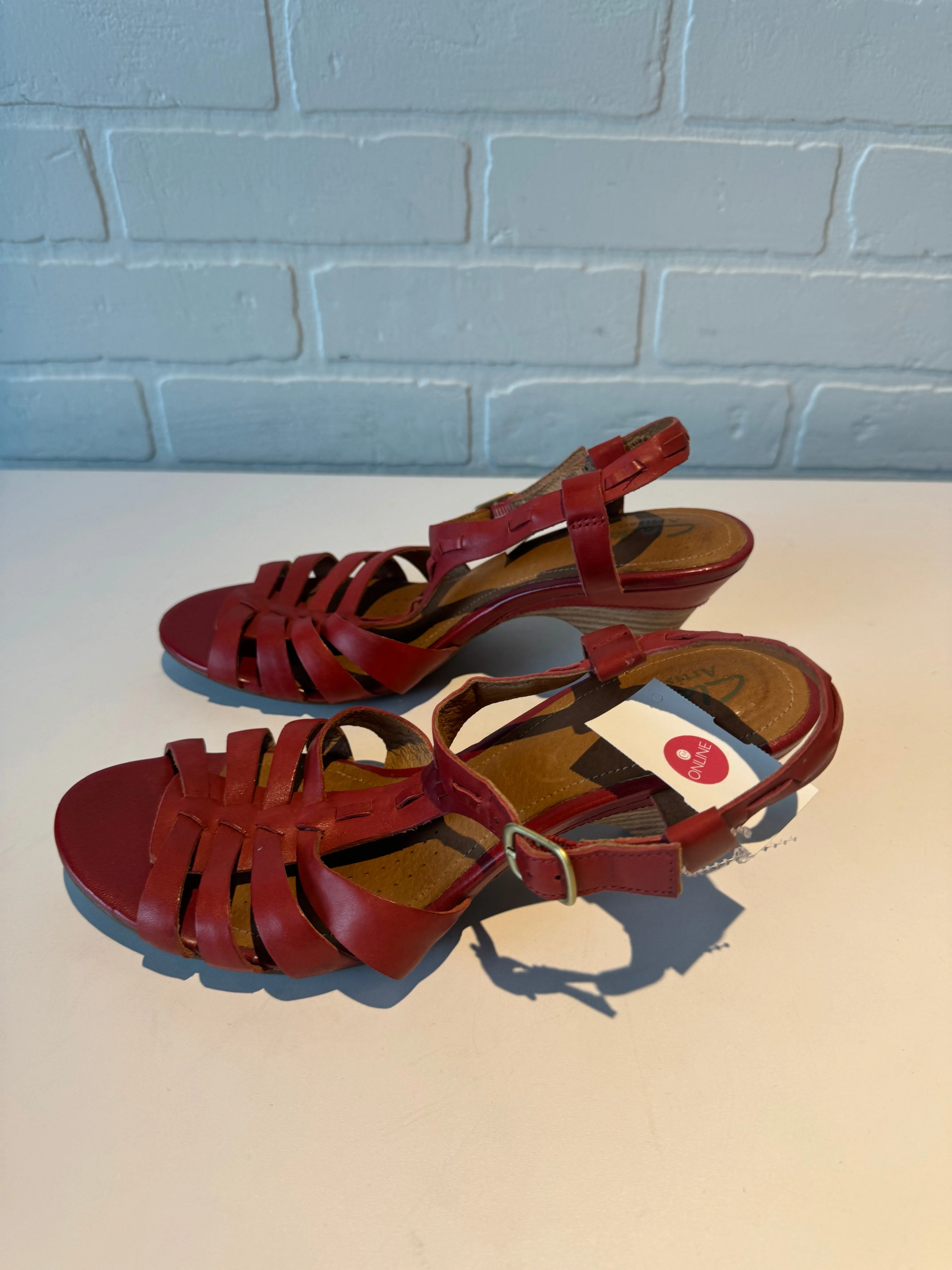 Sandals Heels Block By Clarks In Red, Size: 8 clarks