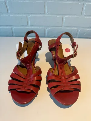 Sandals Heels Block By Clarks In Red, Size: 8 clarks