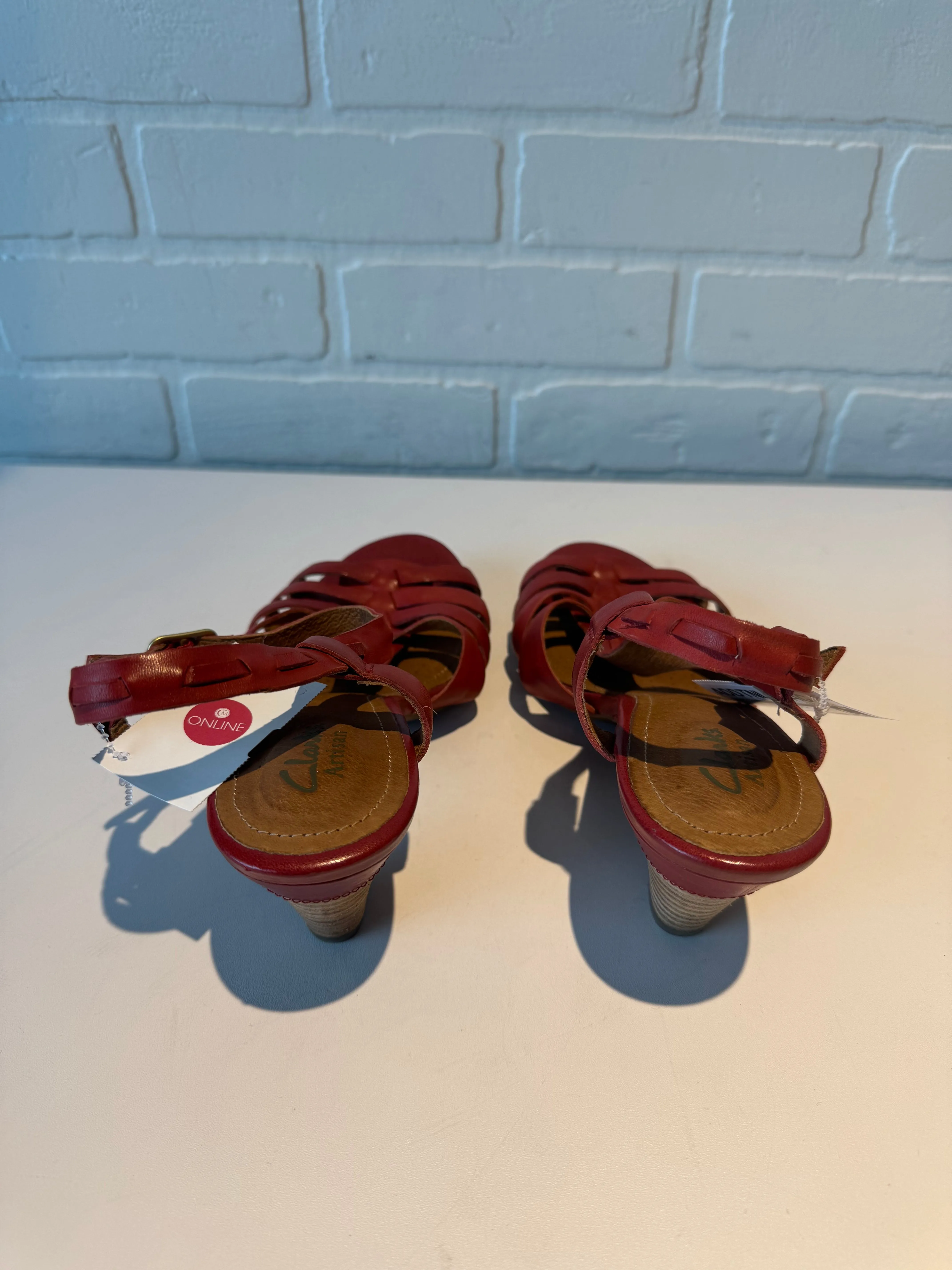 Sandals Heels Block By Clarks In Red, Size: 8 clarks