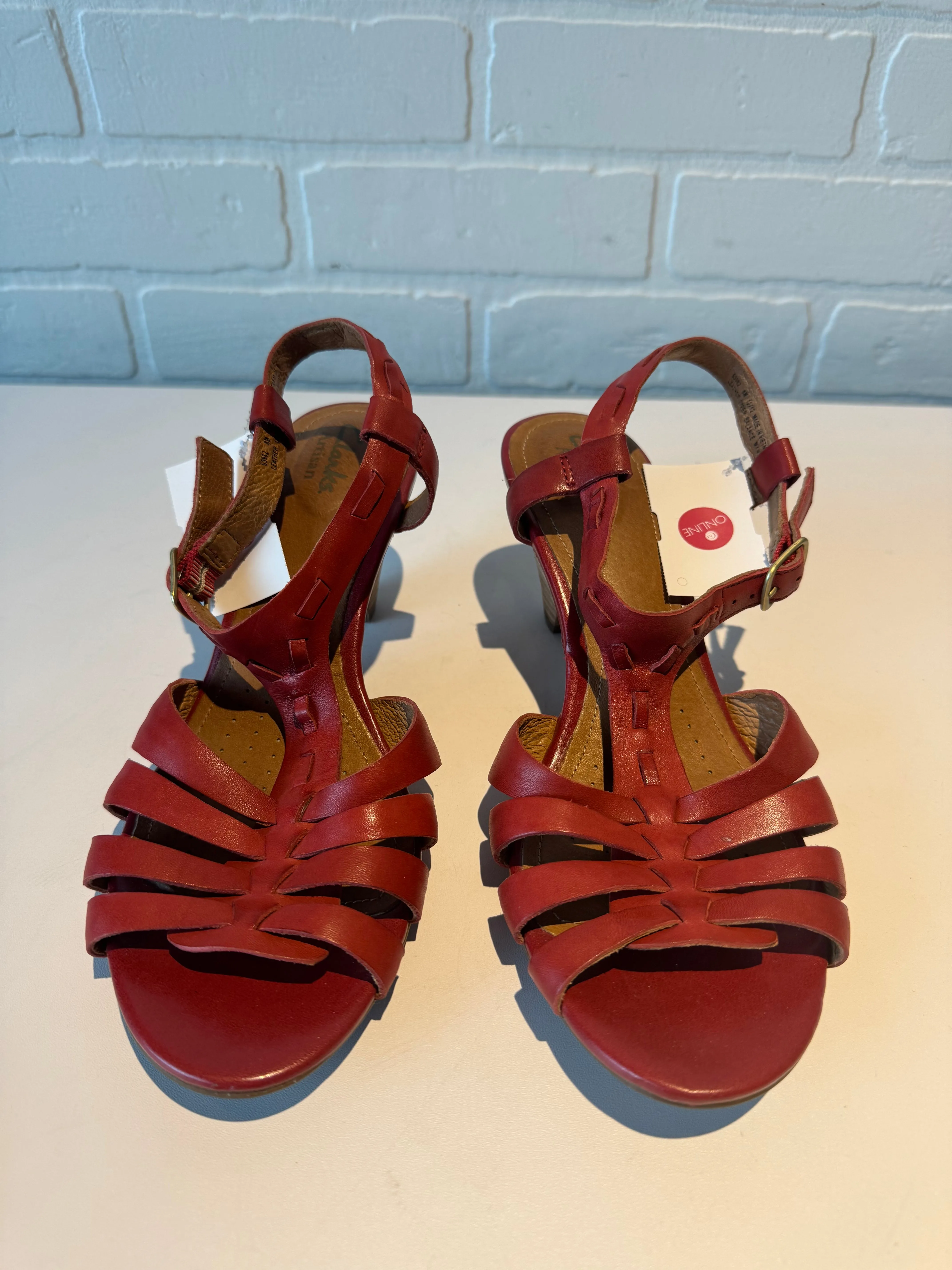Sandals Heels Block By Clarks In Red, Size: 8 clarks
