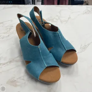 Sandals Heels Wedge By Clarks In Aqua, Size: 8.5 clarks