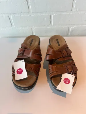 Sandals Heels Wedge By Clarks In Brown, Size: 8 clarks