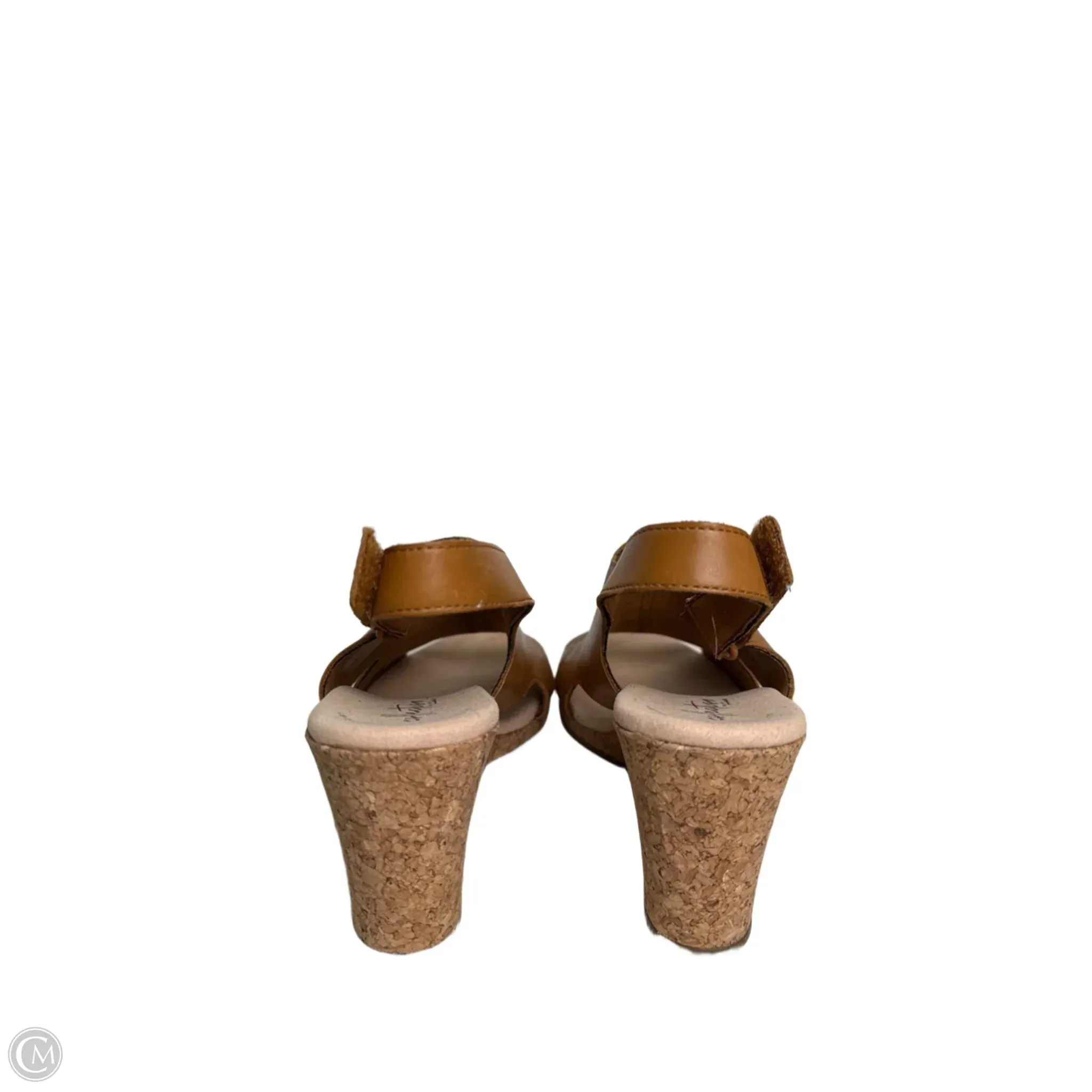 Sandals Heels Wedge By Clarks In Brown, Size: 8.5 clarks