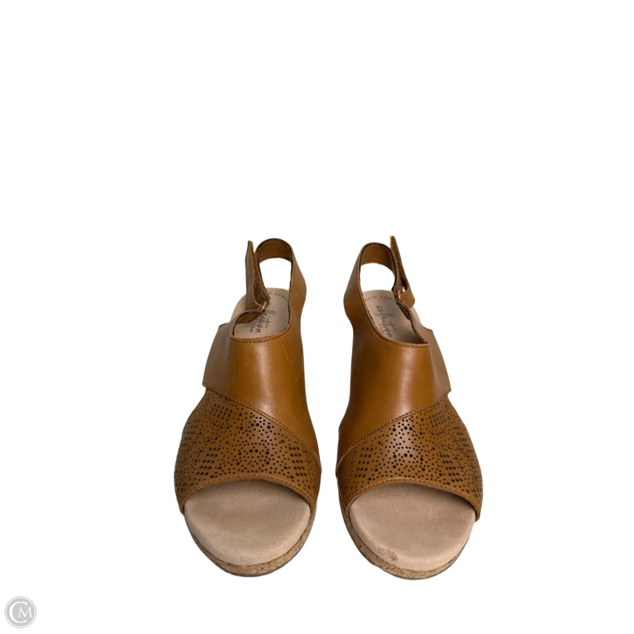 Sandals Heels Wedge By Clarks In Brown, Size: 8.5 clarks