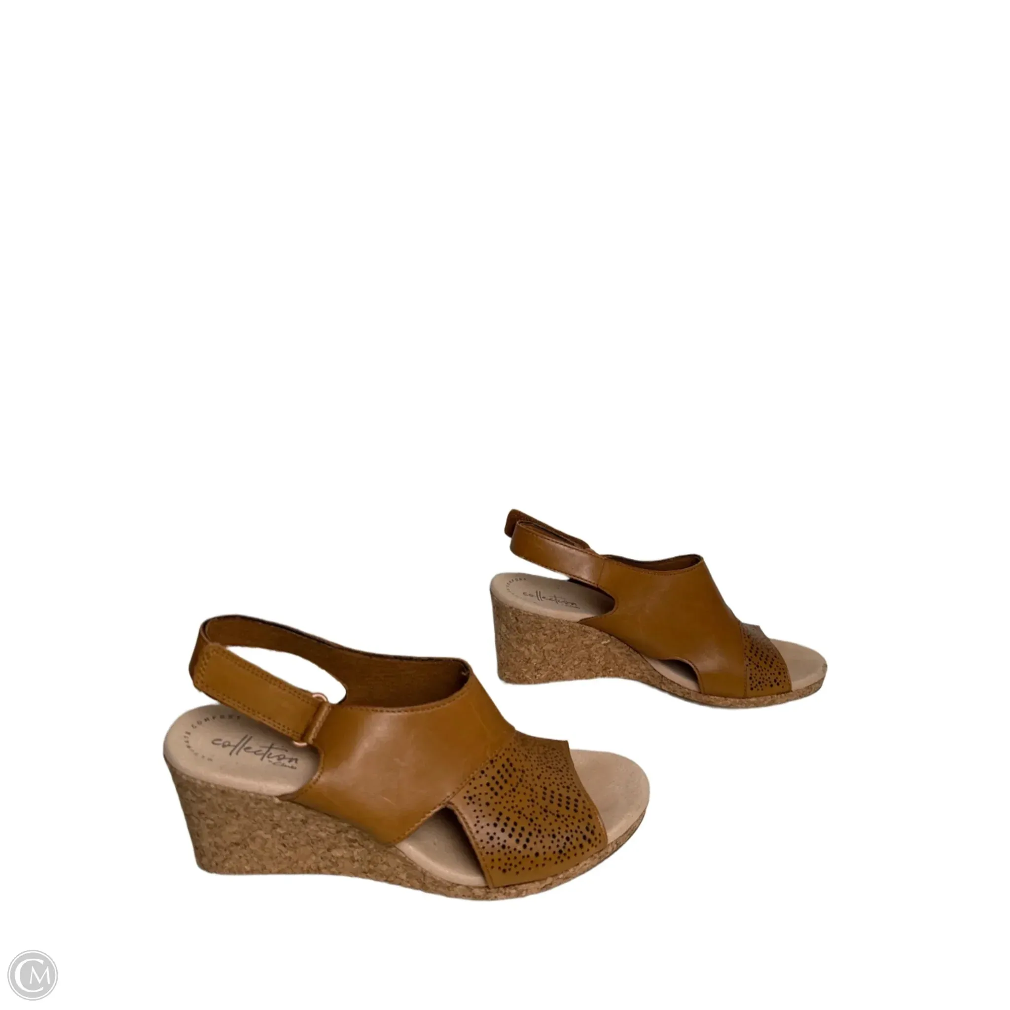 Sandals Heels Wedge By Clarks In Brown, Size: 8.5 clarks