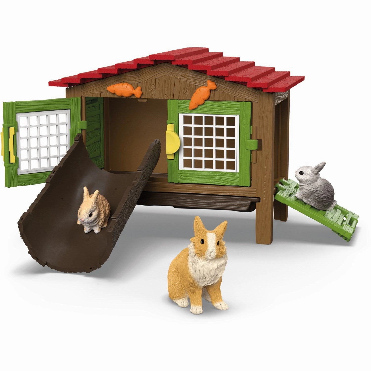 Schleich Rabbit Hutch With 3 Rabbits