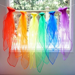 Sensory Rainbow scarves
