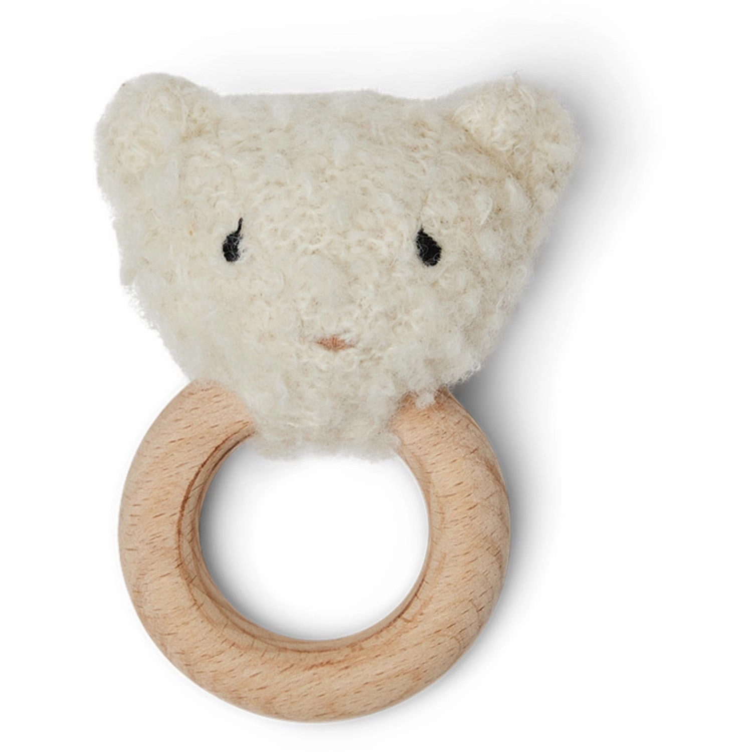 Smallstuff Off White Rattle Bear Boucl Merino Wool