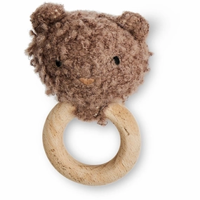 Smallstuff Rose Brown Rattle Bear Boucl Merino Wool