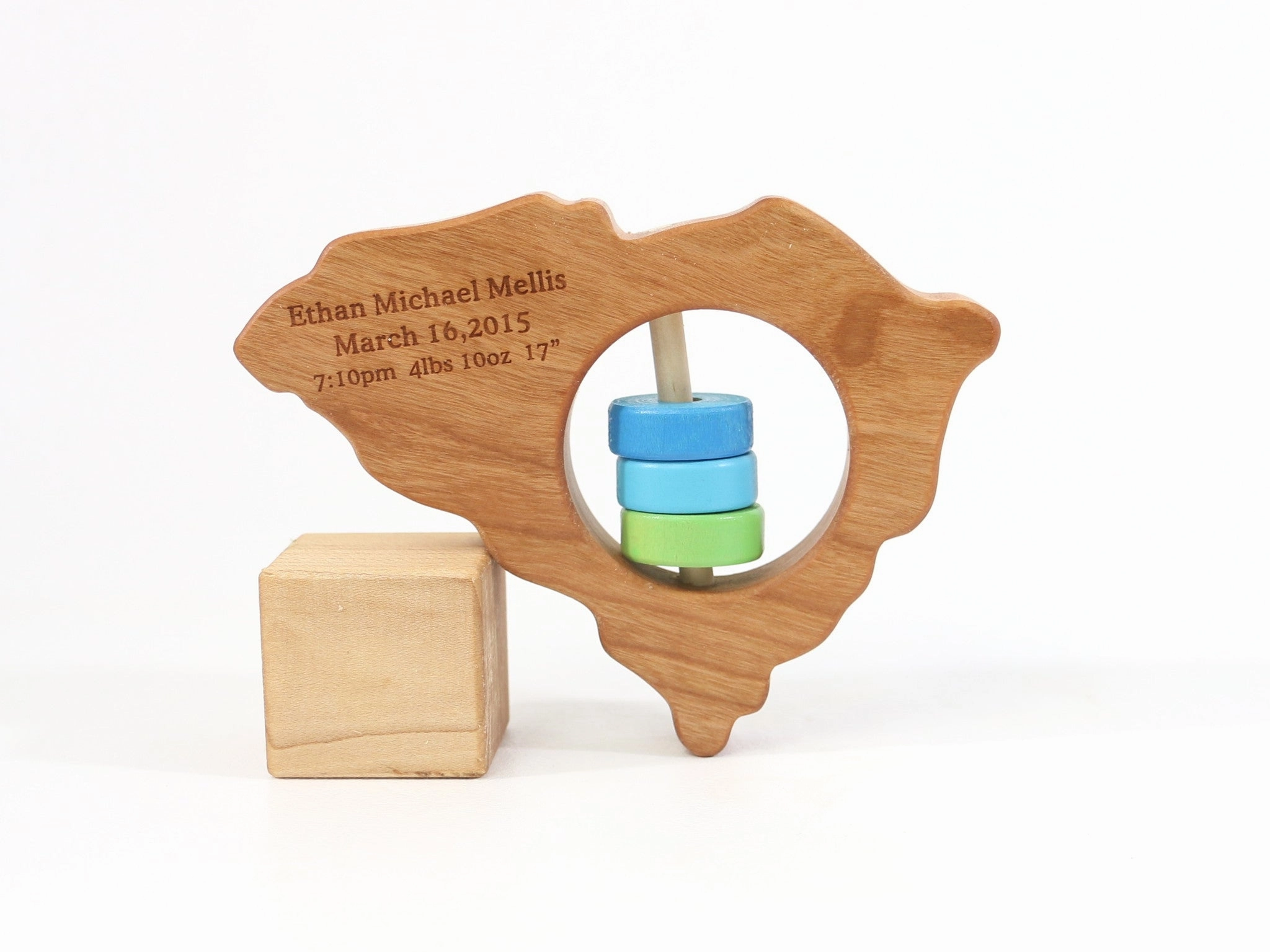 South Carolina State Wooden Baby Rattle