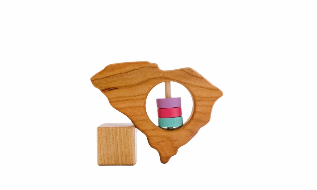 South Carolina State Wooden Baby Rattle